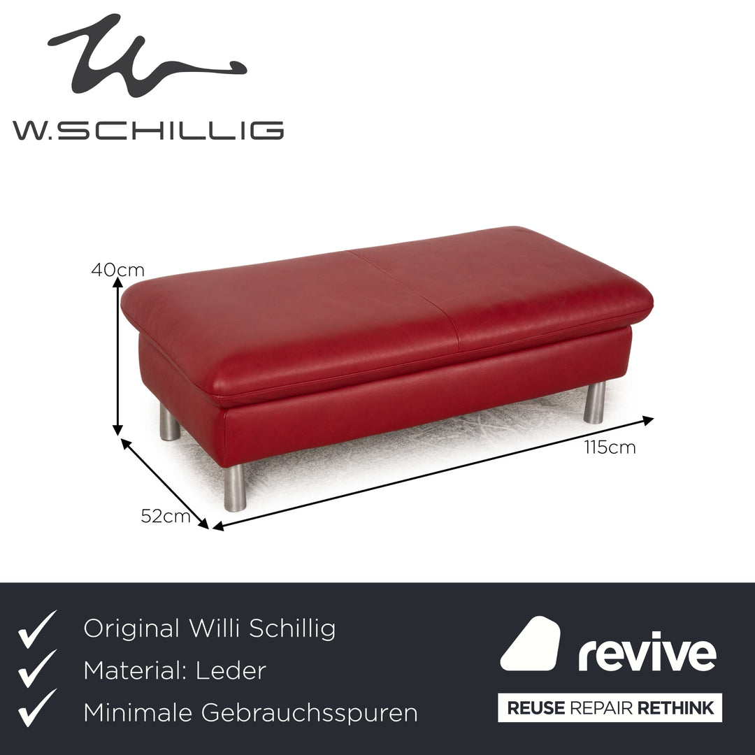 Will Schillig Loop Leder Hocker Rot