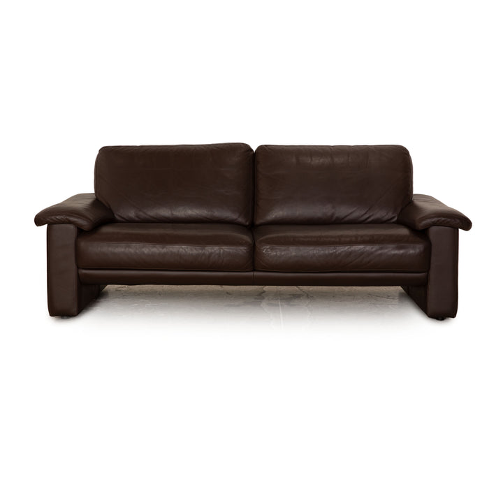 Willi Schilig Leder Dreisitzer Braun Sofa Couch