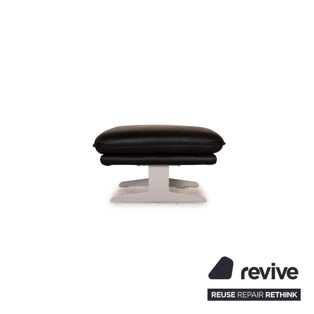 Willi Schillig Broadway Leather Stool Black