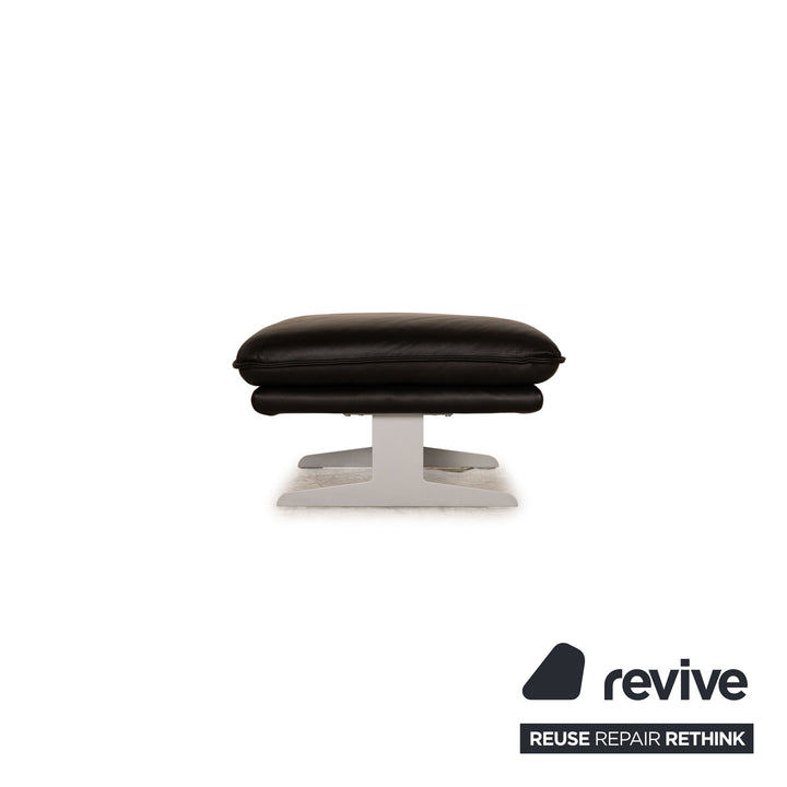 Willi Schillig Broadway Leather Stool Black
