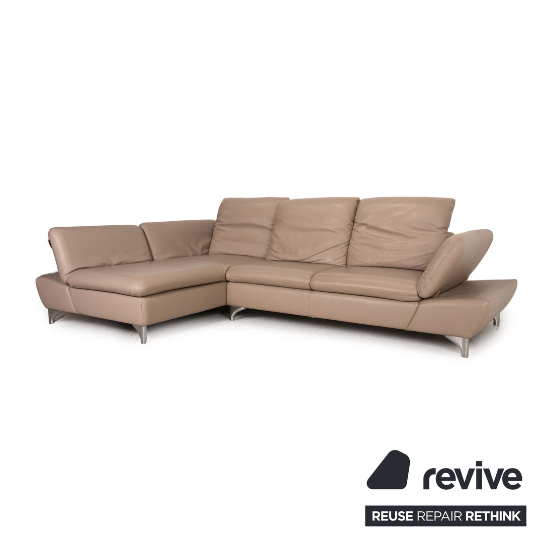 Willi Schillig Enjoy Leder Ecksofa Beige Sofa Couch Funktion