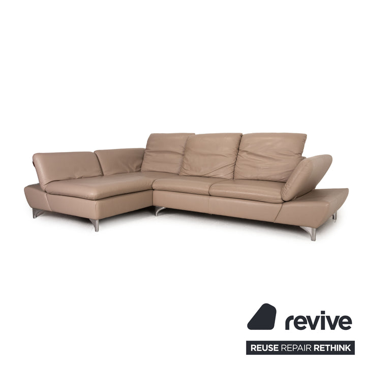 Willi Schillig Enjoy Leder Ecksofa Beige Sofa Couch Funktion
