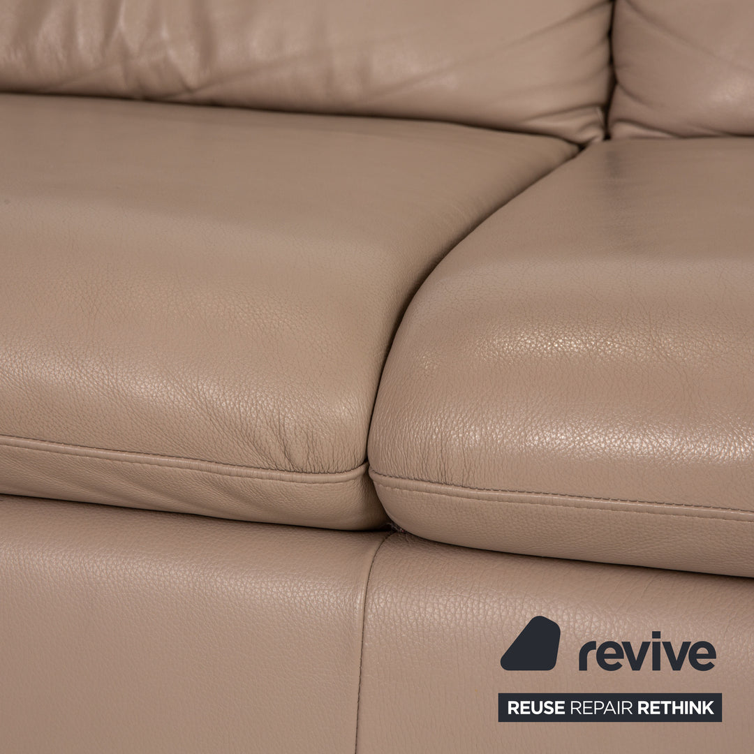 Willi Schillig Enjoy Leder Ecksofa Beige Sofa Couch Funktion