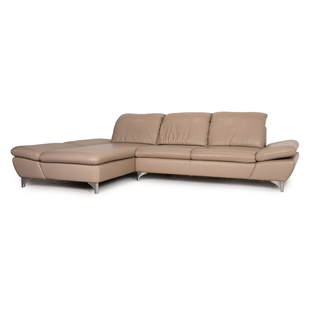 Willi Schillig Enjoy Leder Ecksofa Beige Sofa Couch Funktion