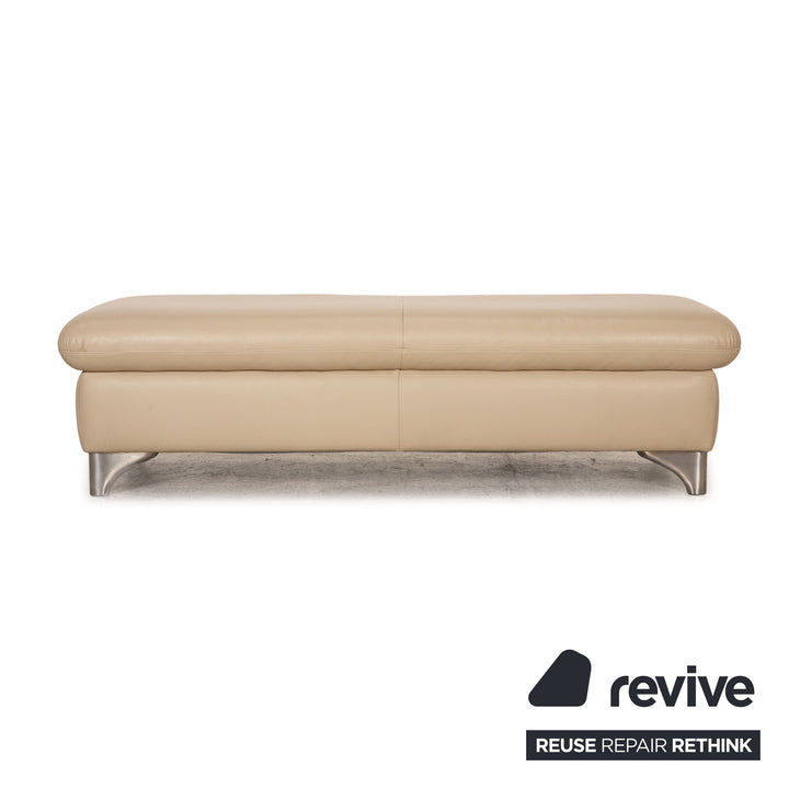 Willi Schillig Enjoy leather sofa set cream corner sofa stool function