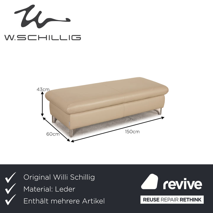 Willi Schillig Enjoy leather sofa set cream corner sofa stool function