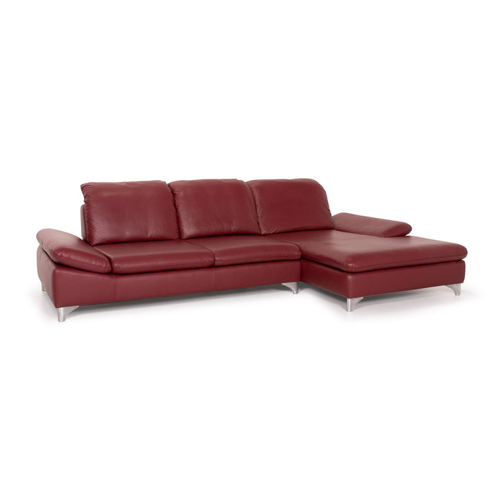 Willi Schillig Enjoy Leather Sofa Red Corner Sofa #14220
