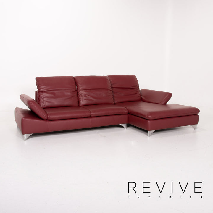 Willi Schillig Enjoy Leather Sofa Red Corner Sofa #14220