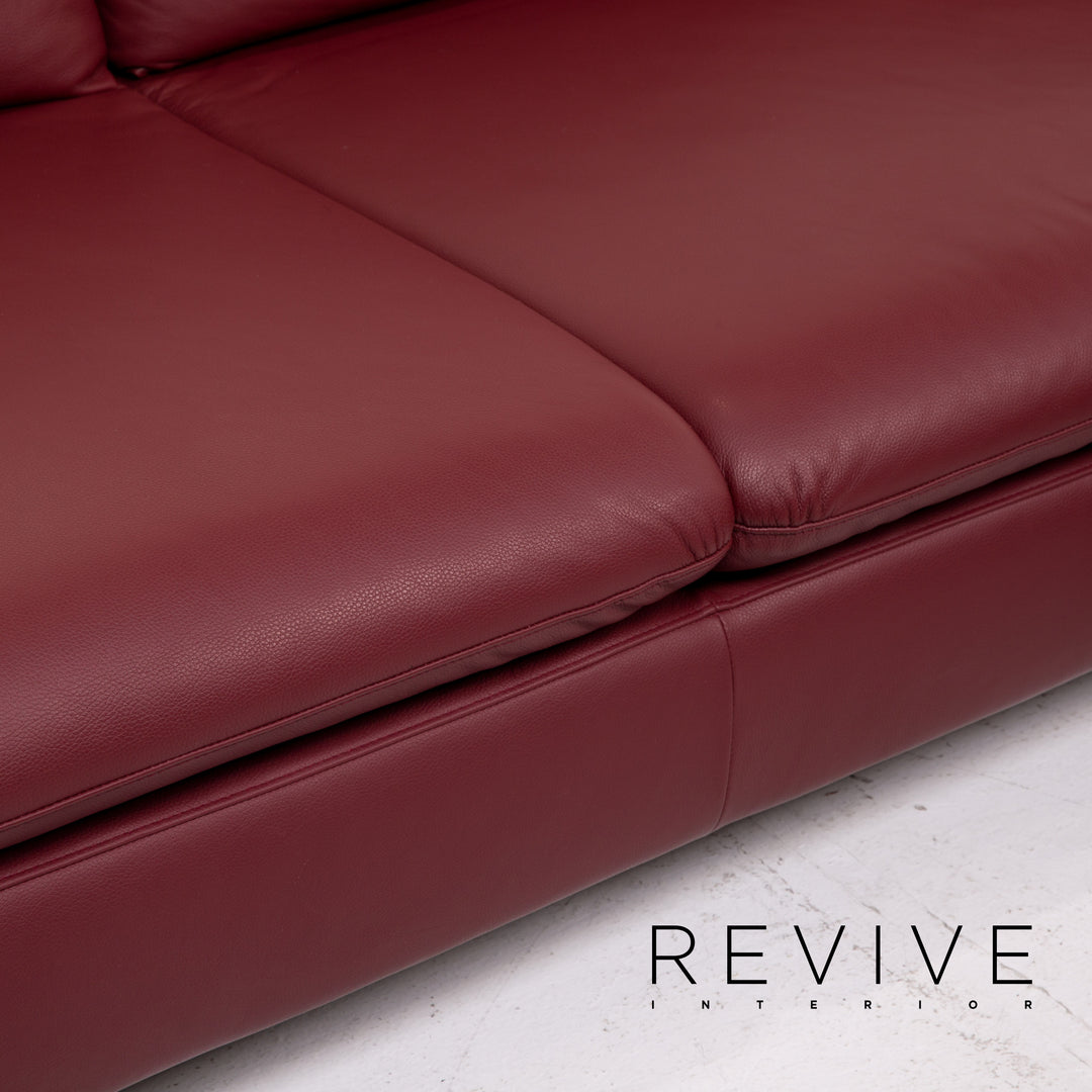 Willi Schillig Enjoy Leather Sofa Red Corner Sofa #14220
