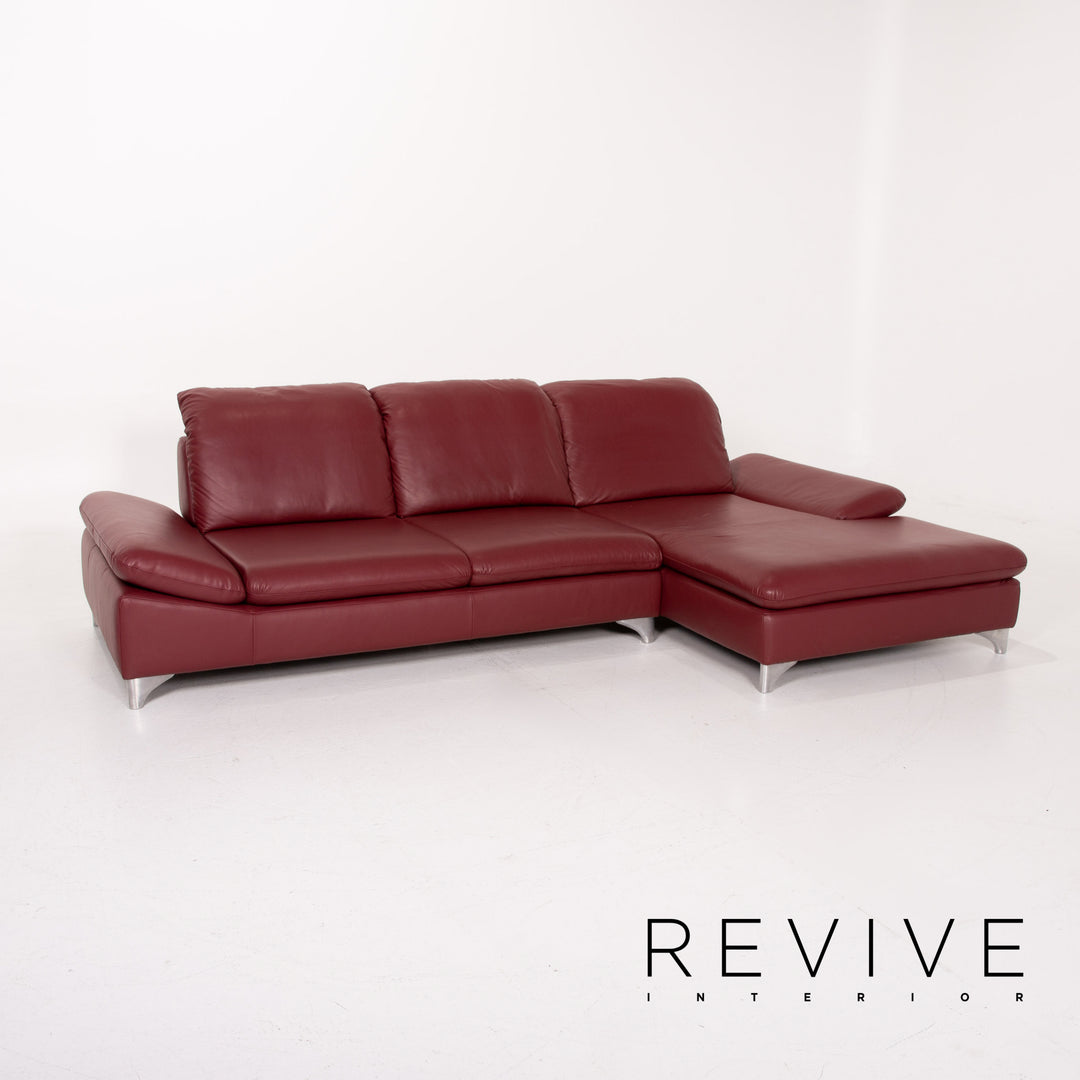 Willi Schillig Enjoy Leather Sofa Red Corner Sofa #14220