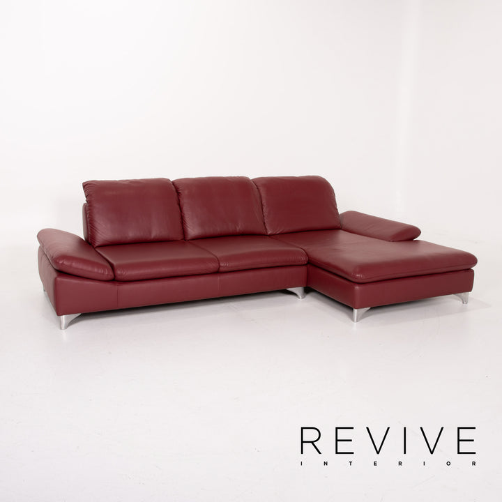 Willi Schillig Enjoy Leather Sofa Red Corner Sofa #14220