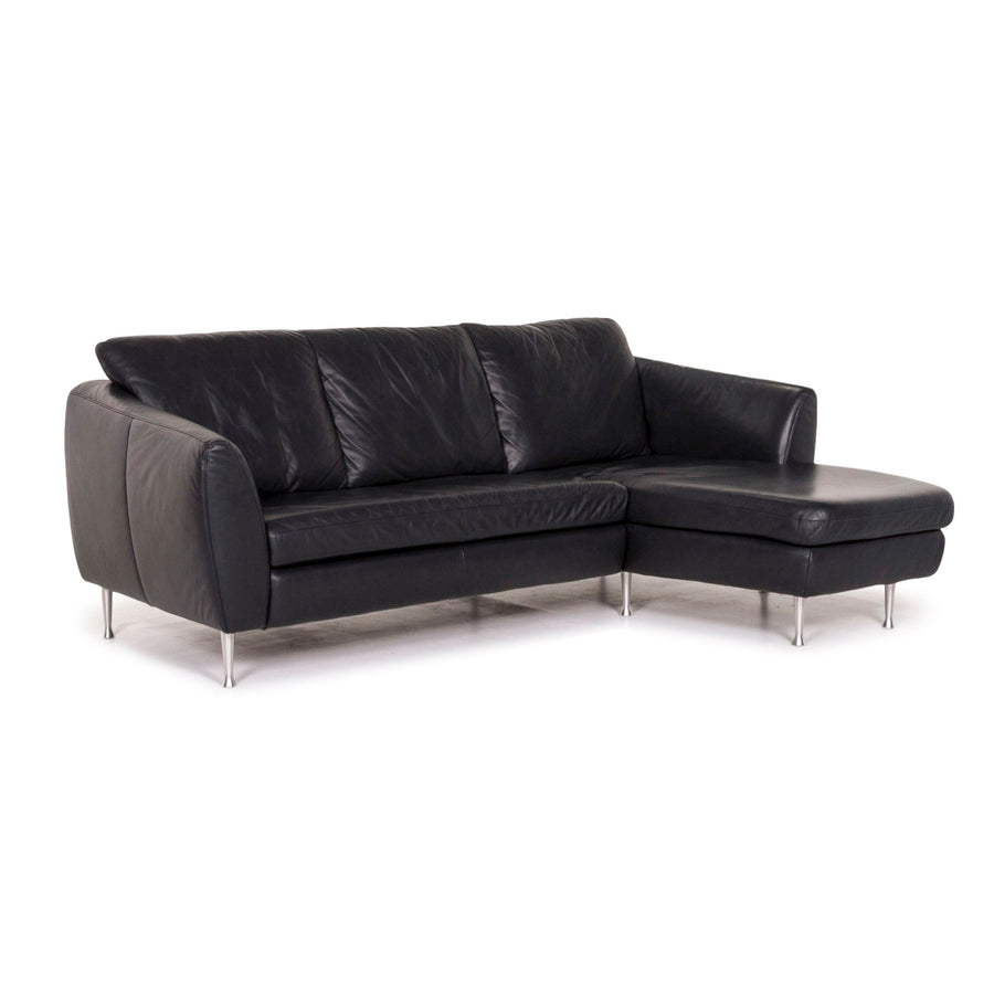 Willi Schillig Canapé d'angle en cuir gris anthracite #12232