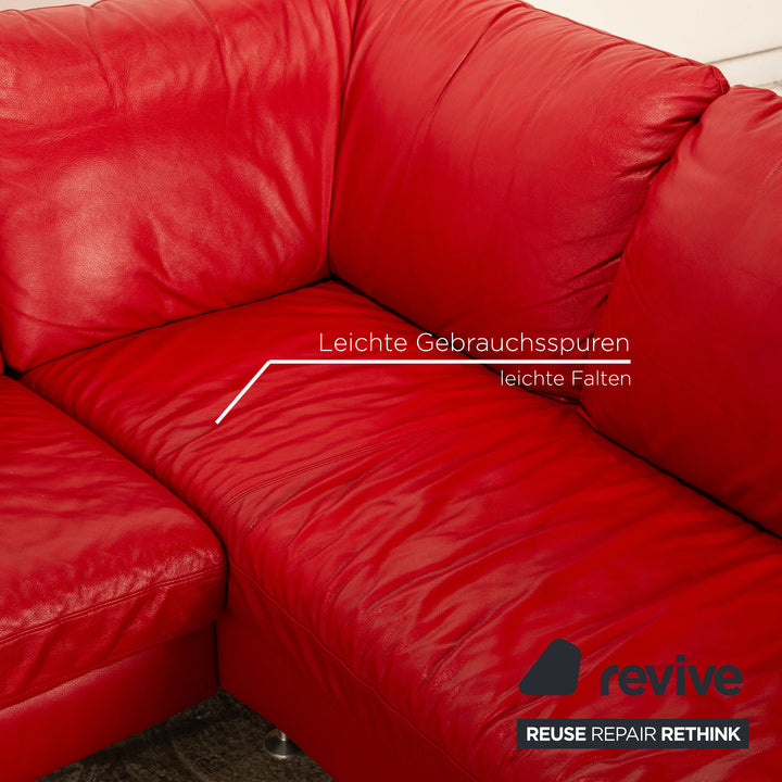 Willi Schillig Leder Ecksofa Rot Recamiere Rechts Sofa Couch