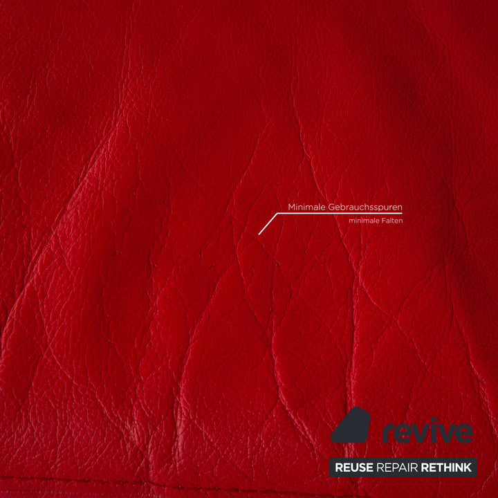 Willi Schillig Canapé d'angle en cuir Rouge Canapé Canapé