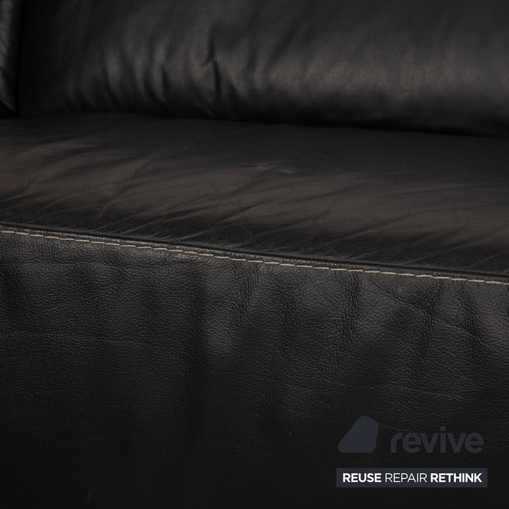 Willi Schillig Leather Corner Sofa Black Sofa Couch