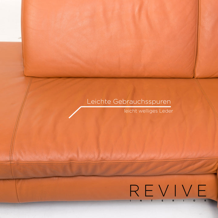 Willi Schillig Leder Ecksofa Terrakotta Orange Couch #12719