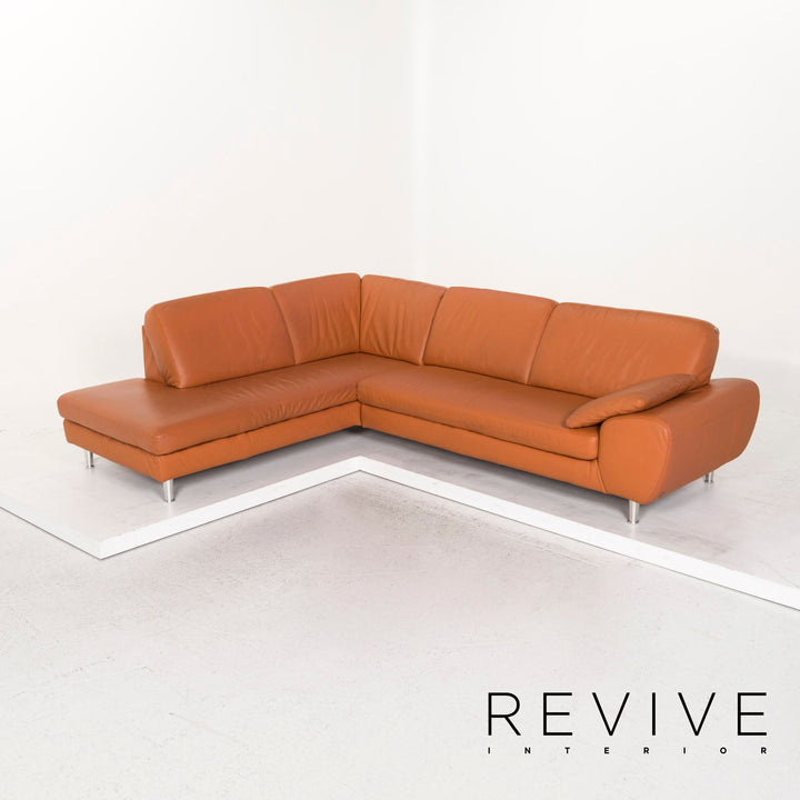 Willi Schillig Leder Ecksofa Terrakotta Orange Couch #12719