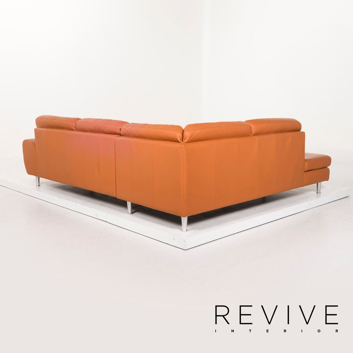 Willi Schillig Leder Ecksofa Terrakotta Orange Couch #12719