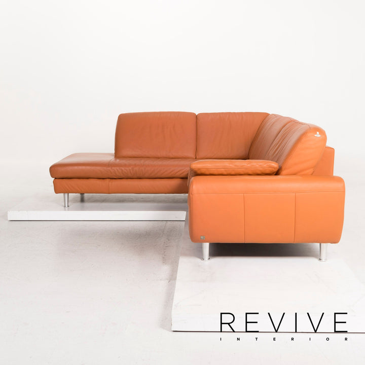 Willi Schillig Leder Ecksofa Terrakotta Orange Couch #12719