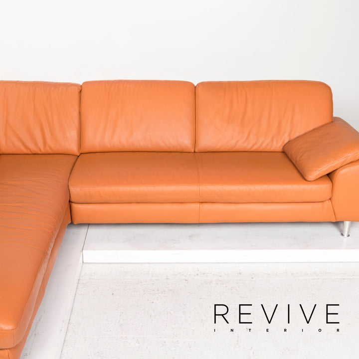Willi Schillig Leder Ecksofa Terrakotta Orange Couch #12719