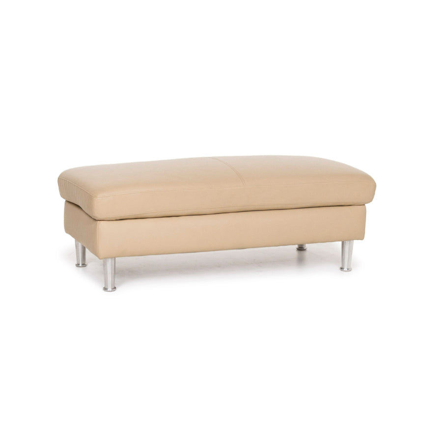 Willi Schillig Leather Stool Beige #13154