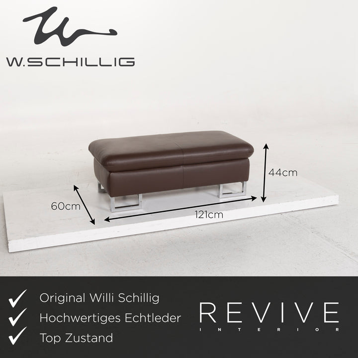 Willi Schillig Leder Hocker Braun #13075