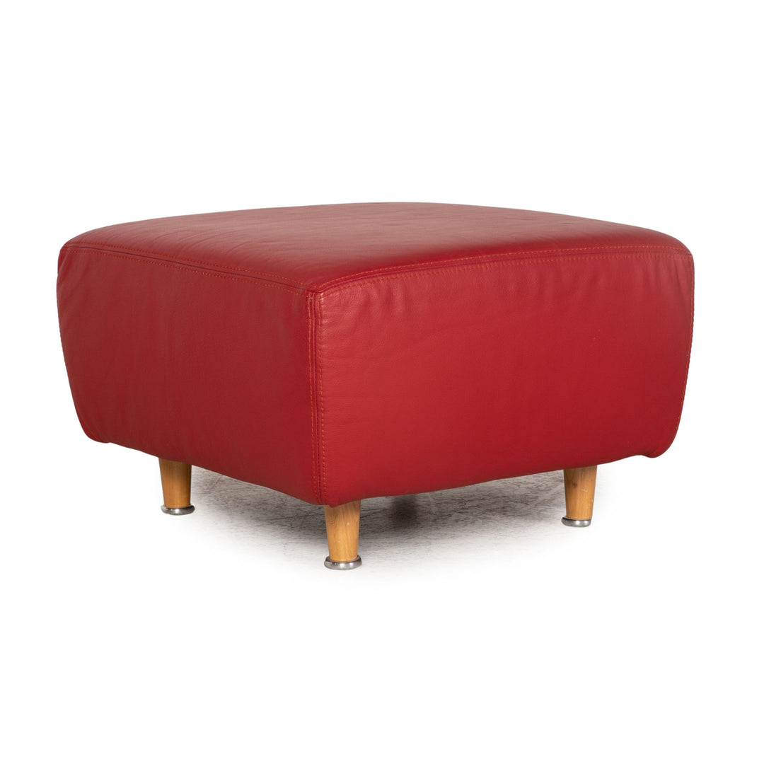 Willi Schillig Leder Hocker Rot