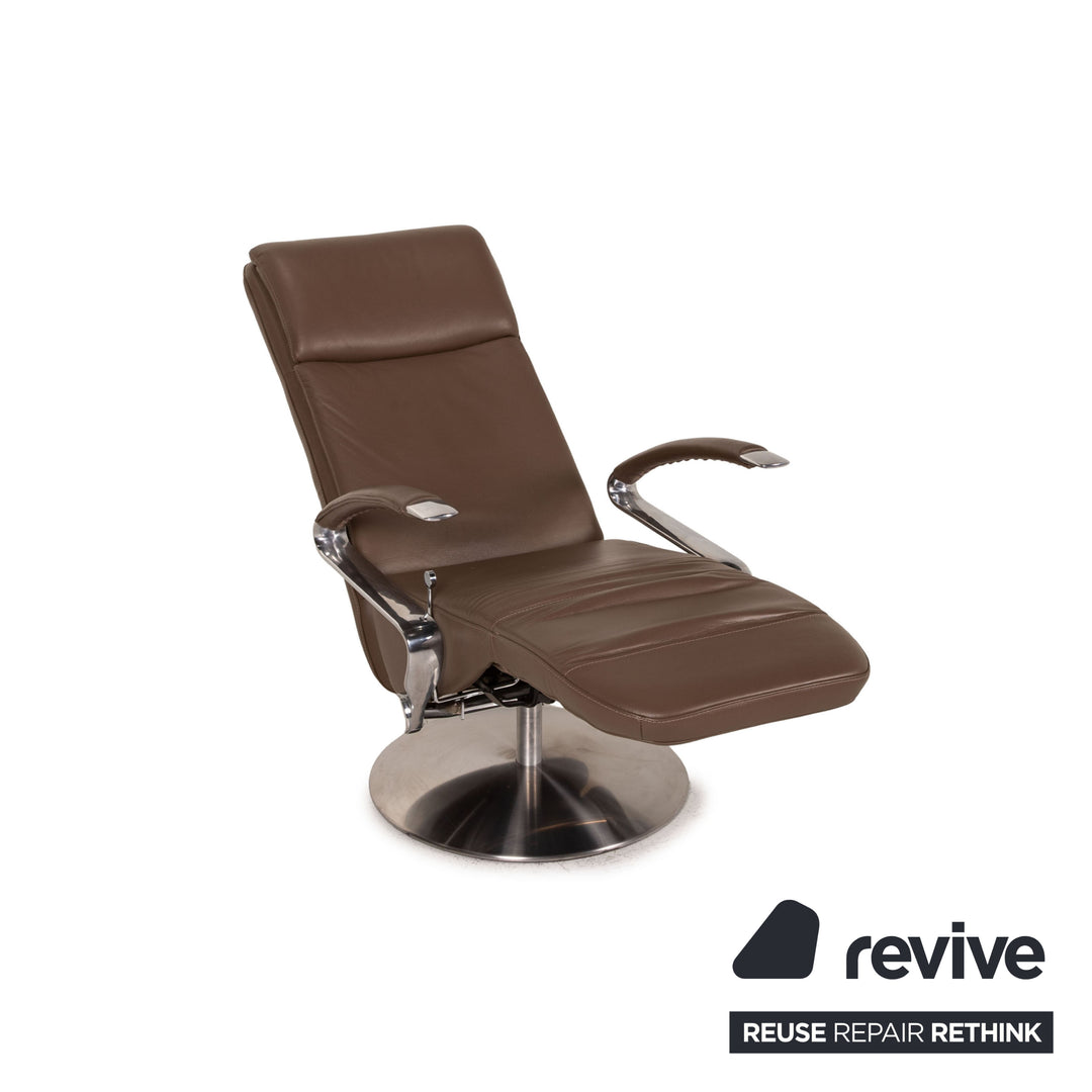 Willi Schillig Fauteuil en cuir Marron Fonction Fonction de relaxation Fauteuil de relaxation