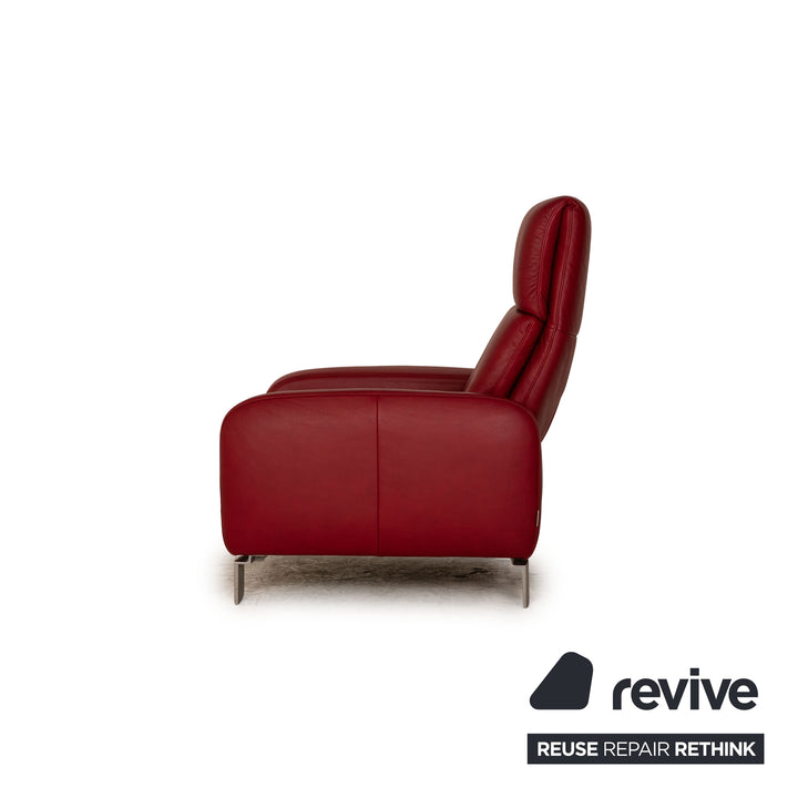 Willi Schillig leather armchair set red