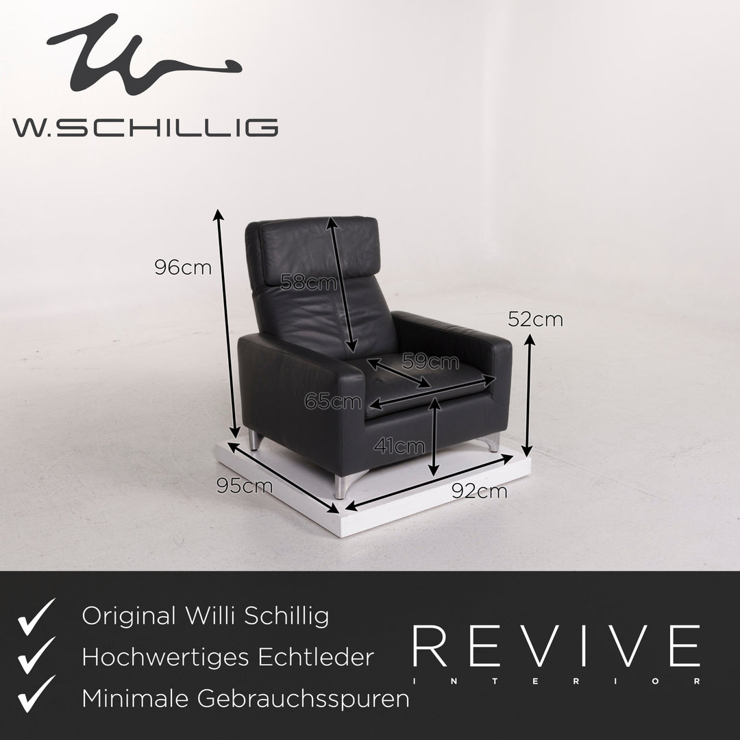 Willi Schillig Leder Sessel Grau #12176