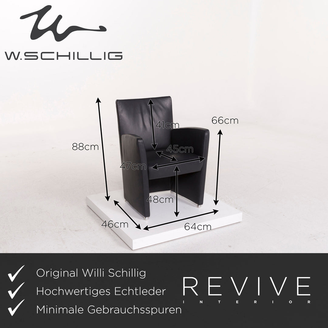 Willi Schillig Leder Sessel Schwarz #12307