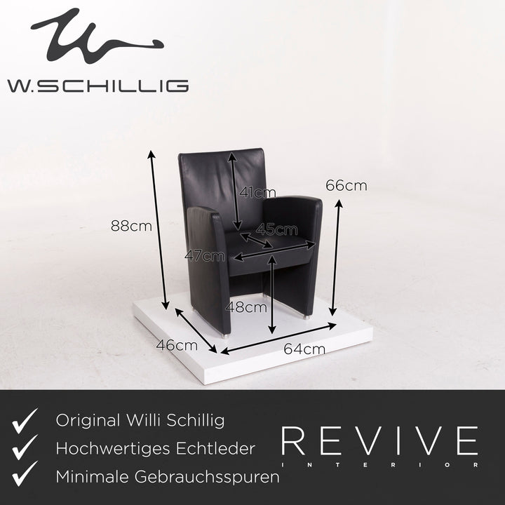 Willi Schillig Leder Sessel Schwarz #12307