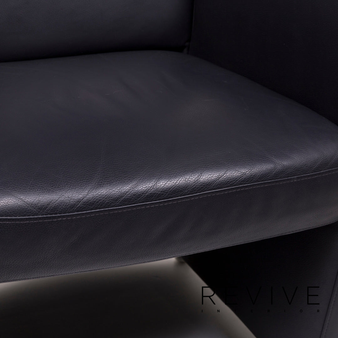 Willi Schillig Leder Sessel Schwarz #12307