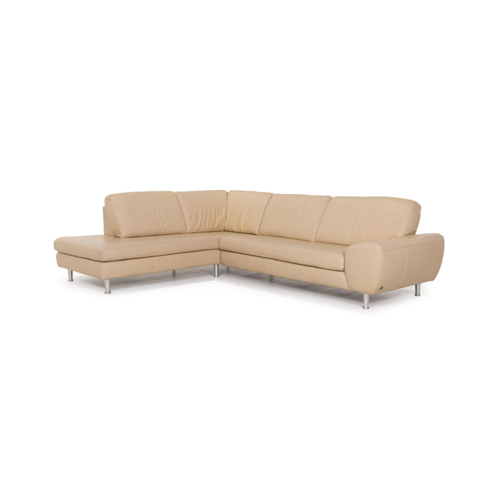 Willi Schillig canapé en cuir beige canapé d'angle #13027