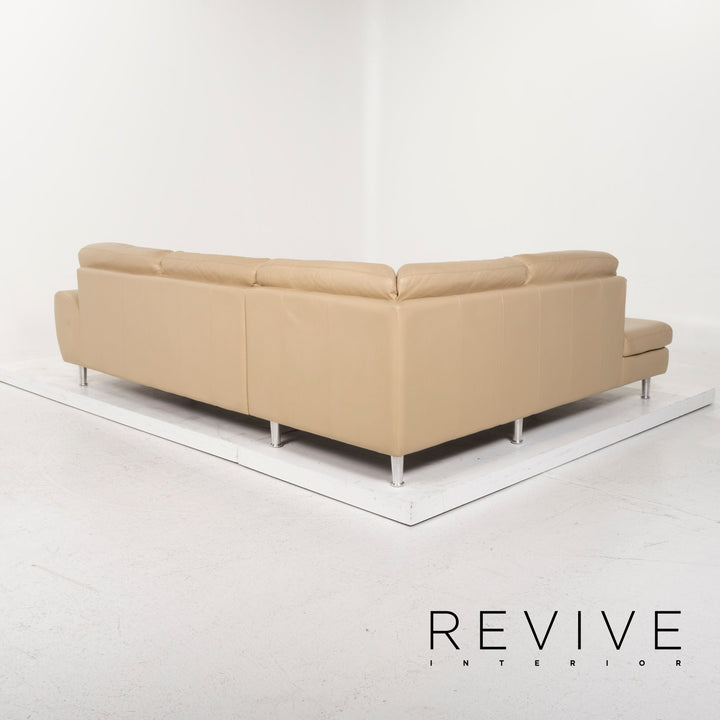 Willi Schillig canapé en cuir beige canapé d'angle #13027