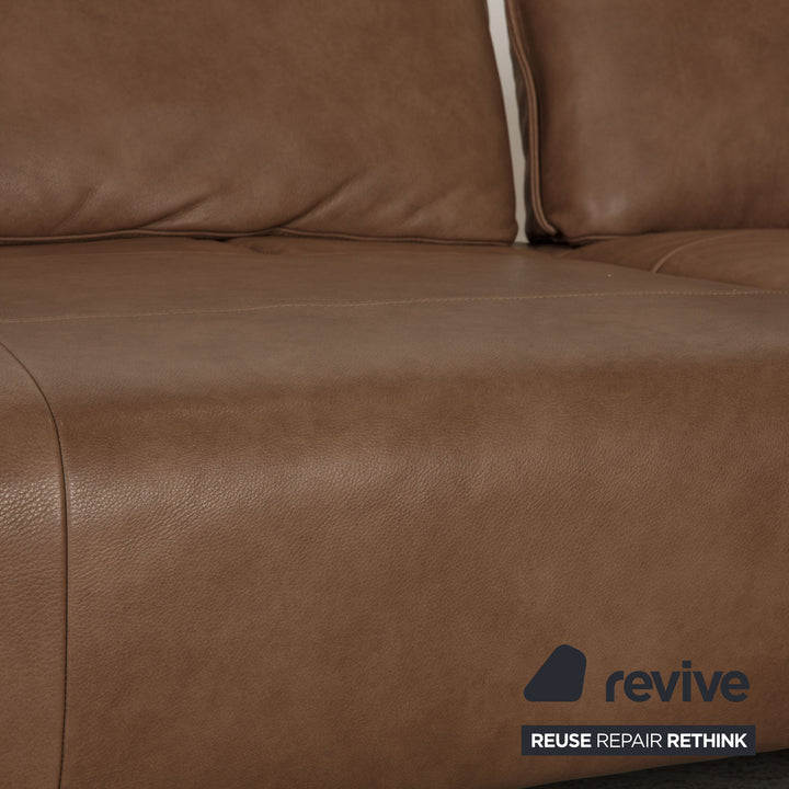 Willi Schillig leather sofa brown corner sofa couch function