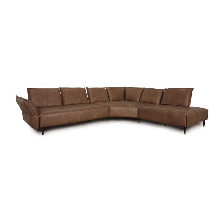 Willi Schillig leather sofa brown corner sofa couch function