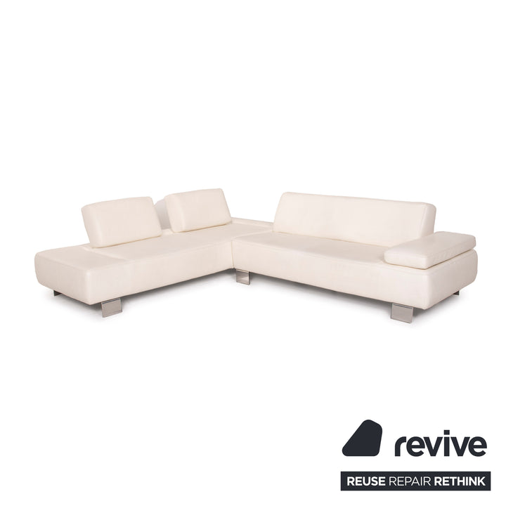 Willi Schillig Leder Sofa Creme Ecksofa