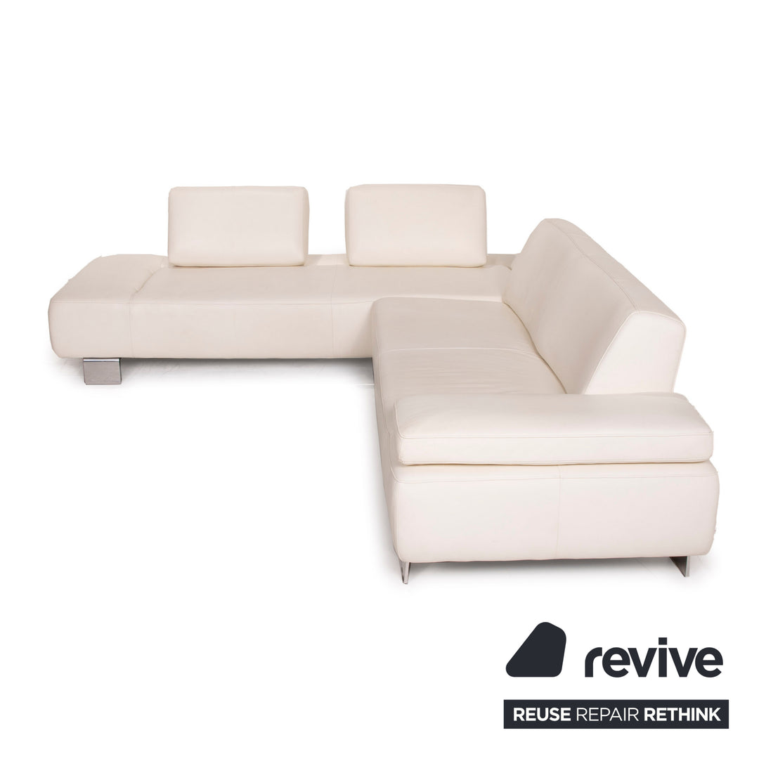Willi Schillig Leder Sofa Creme Ecksofa
