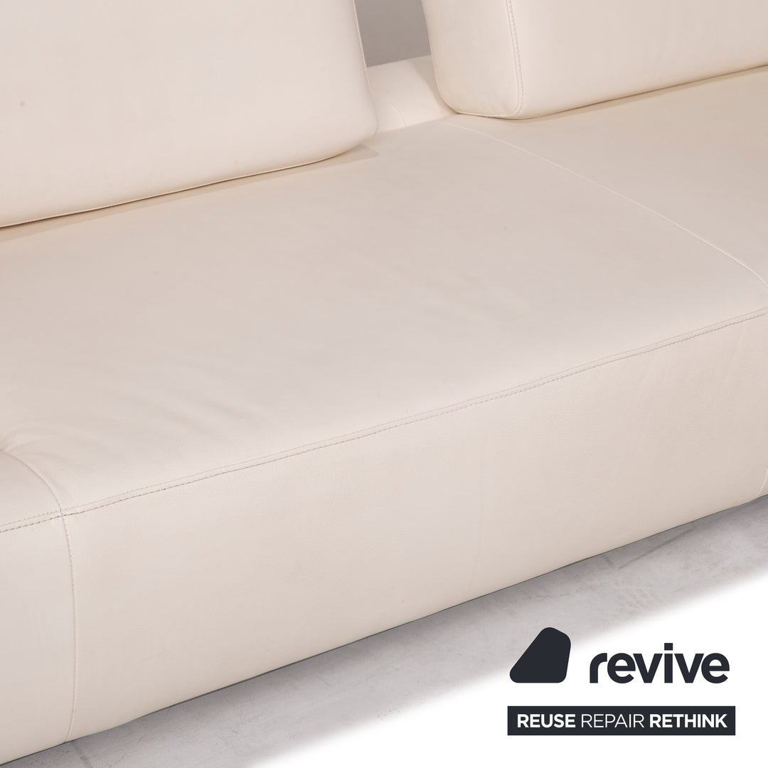 Willi Schillig Leder Sofa Creme Ecksofa