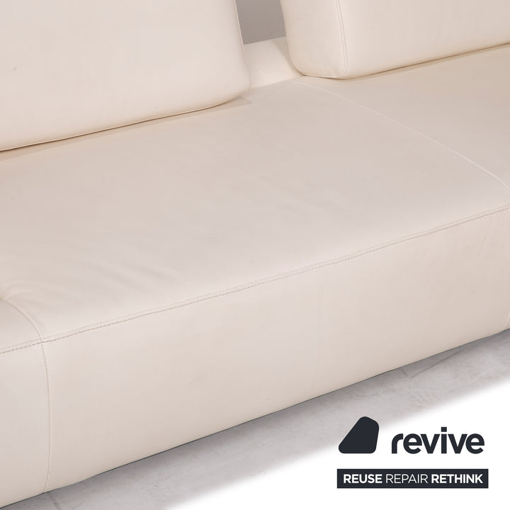 Willi Schillig Leder Sofa Creme Ecksofa