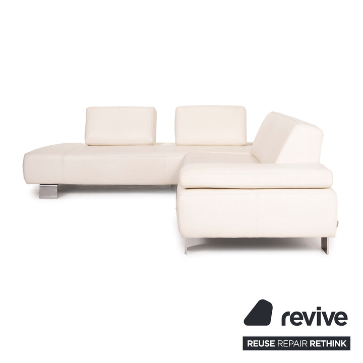 Willi Schillig Leder Sofa Creme Ecksofa