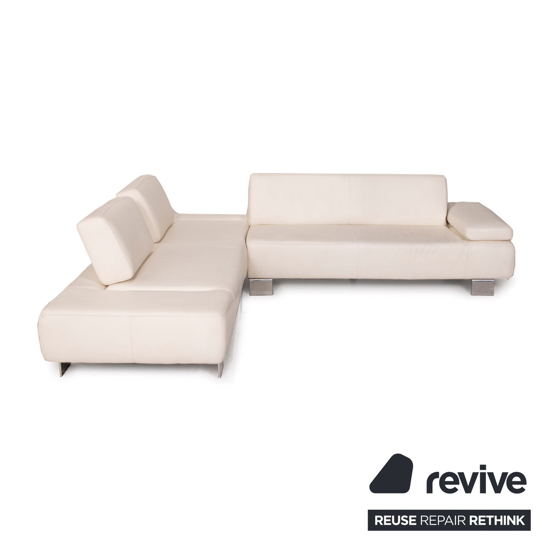 Willi Schillig Leder Sofa Creme Ecksofa
