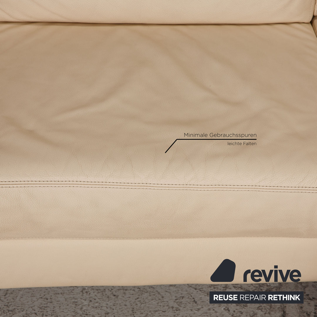 Willi Schillig Leder Sofa Creme Ecksofa Couch