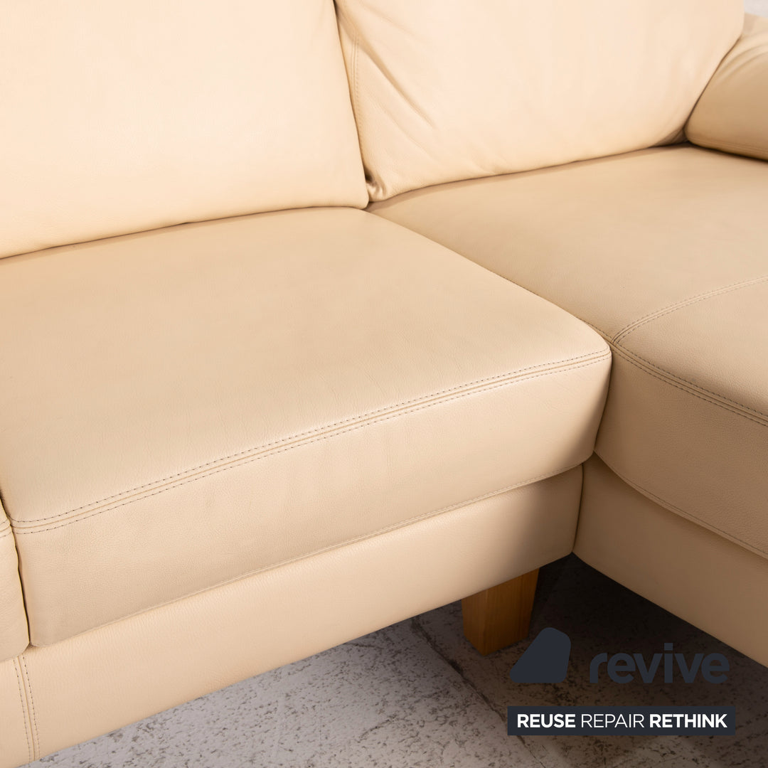 Willi Schillig Leder Sofa Creme Ecksofa Couch