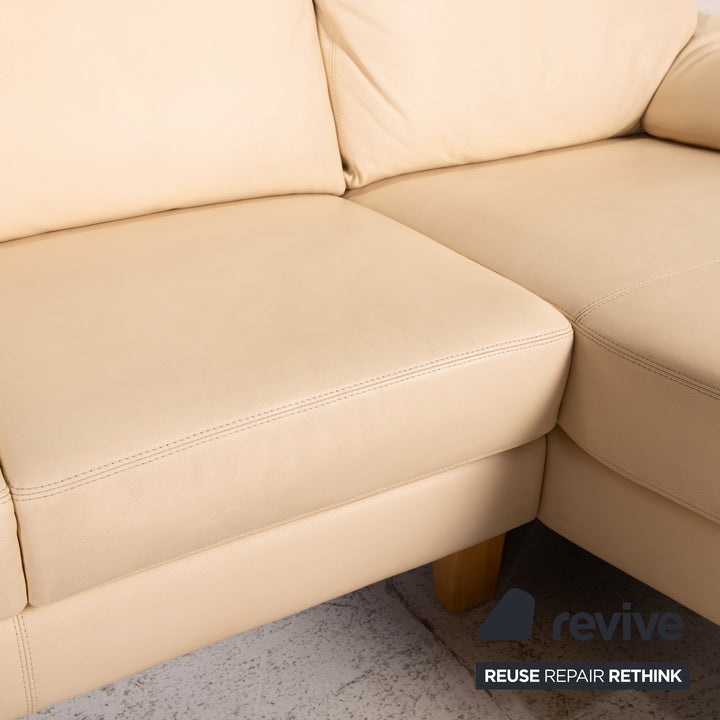 Willi Schillig Leder Sofa Creme Ecksofa Couch
