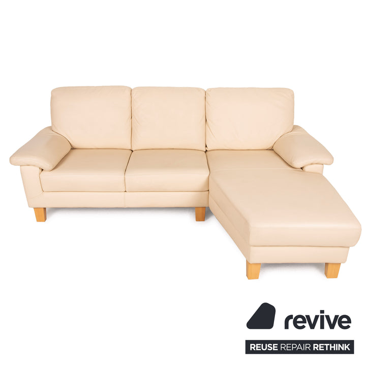 Willi Schillig Leder Sofa Creme Ecksofa Couch
