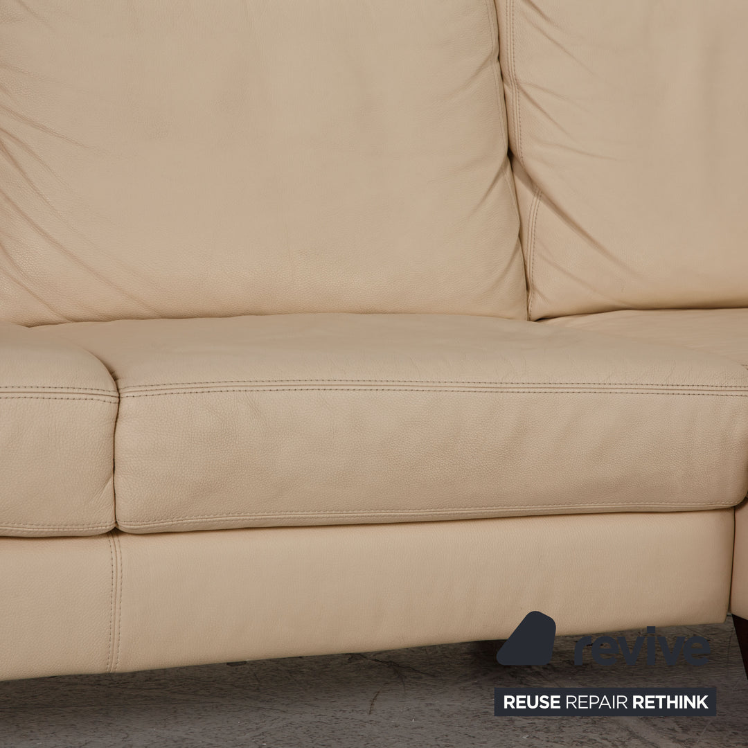Willi Schillig Leder Sofa Creme Ecksofa Couch