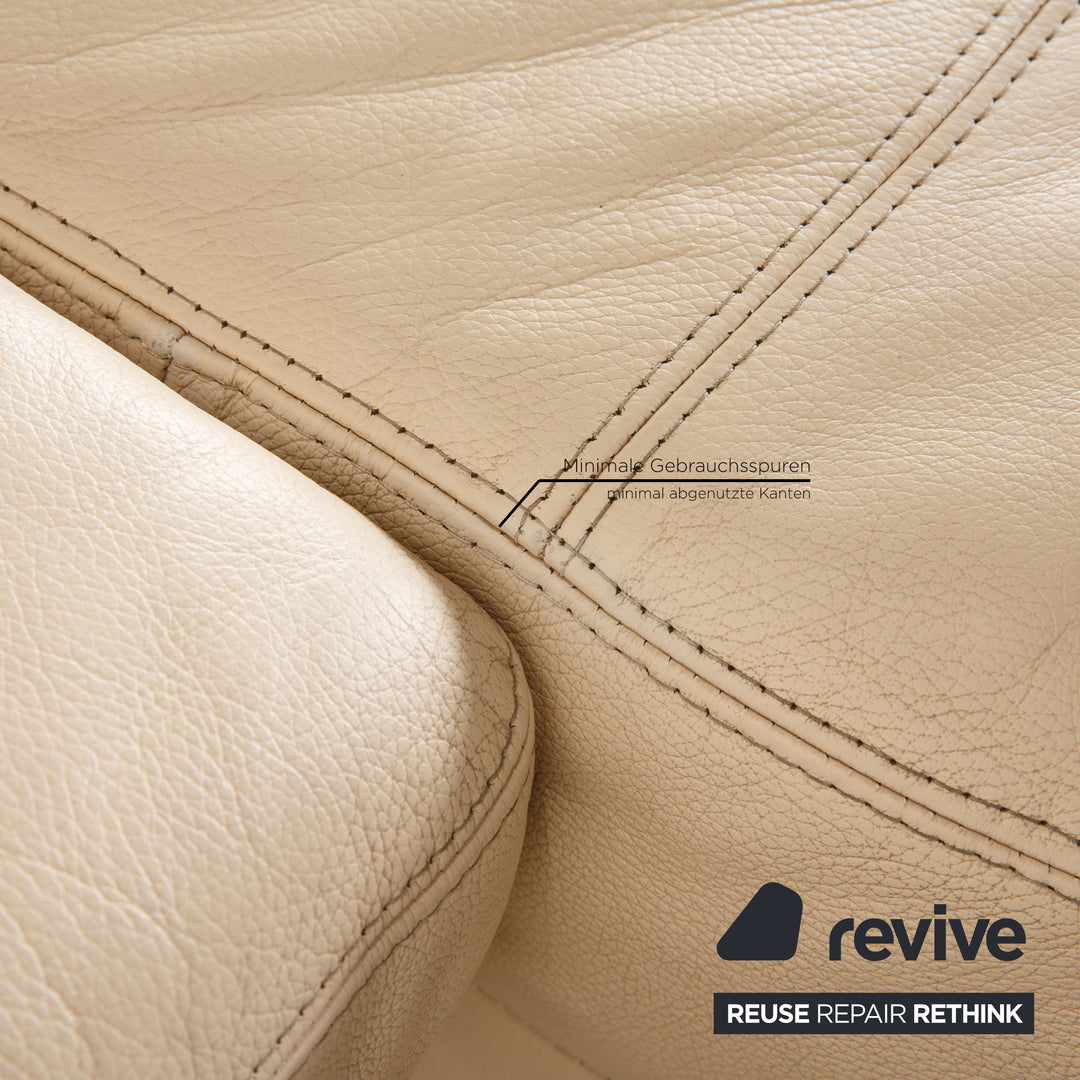 Willi Schillig Leder Sofa Creme Ecksofa Couch