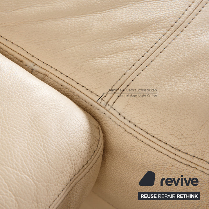 Willi Schillig Leder Sofa Creme Ecksofa Couch